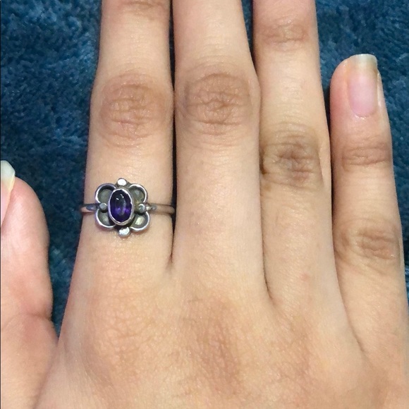 Amethyst butterfly sterling silver ring. - Picture 6 of 6